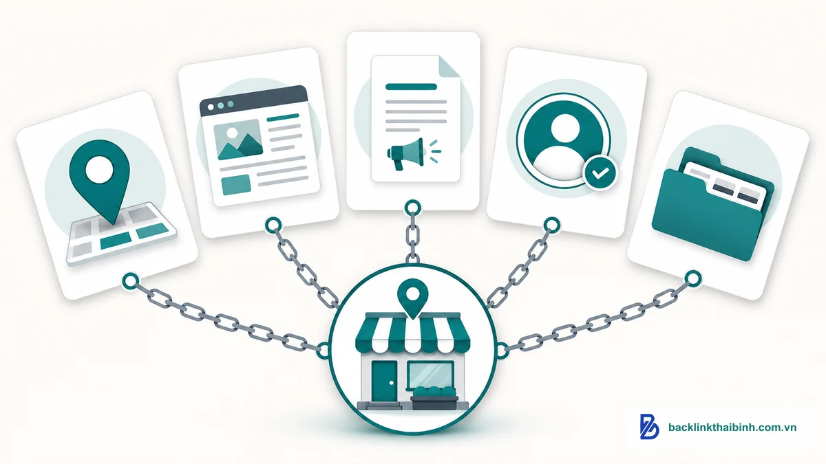 Minh họa 5 loại dịch vụ backlink phù hợp doanh nghiệp địa phương Hưng Yên Thái Bình