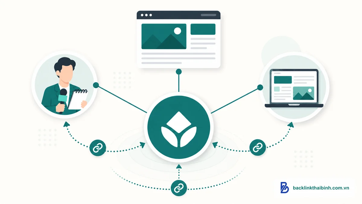 Sơ đồ minh họa Digital PR là gì - chiến lược xây dựng backlink từ báo chí và truyền thông số cho website