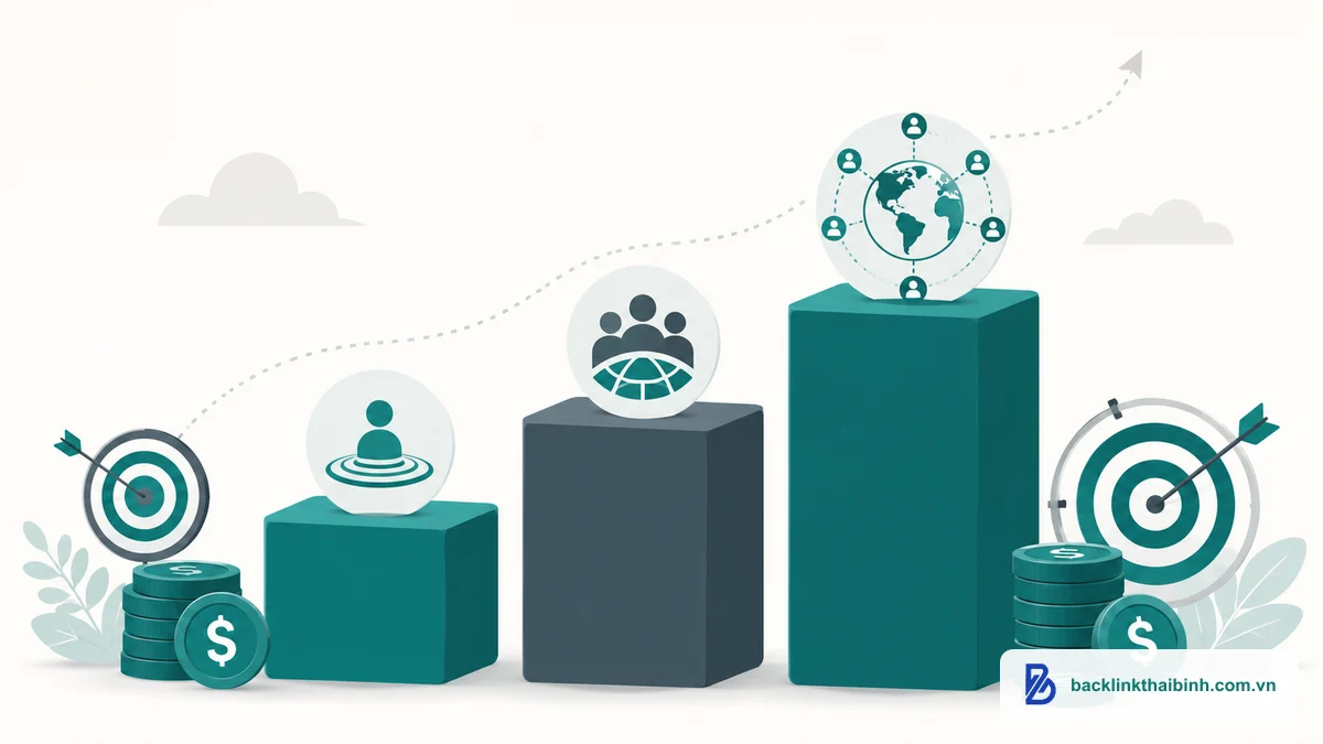 Bảng minh họa 3 gói giá dịch vụ Digital PR Việt Nam 2026 theo quy mô chiến dịch backlink