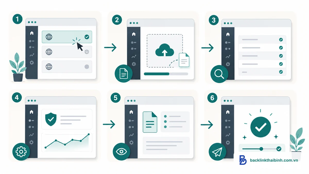 Minh họa quy trình disavow link từng bước trong Google Search Console 2026