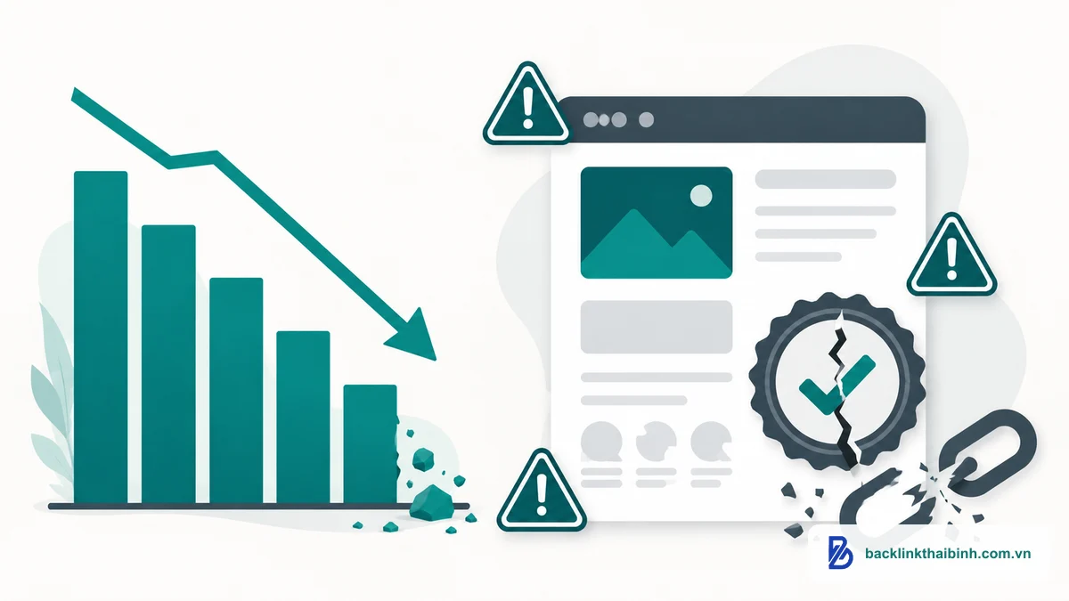 Minh họa các sai lầm phổ biến làm giảm điểm E-E-A-T của website