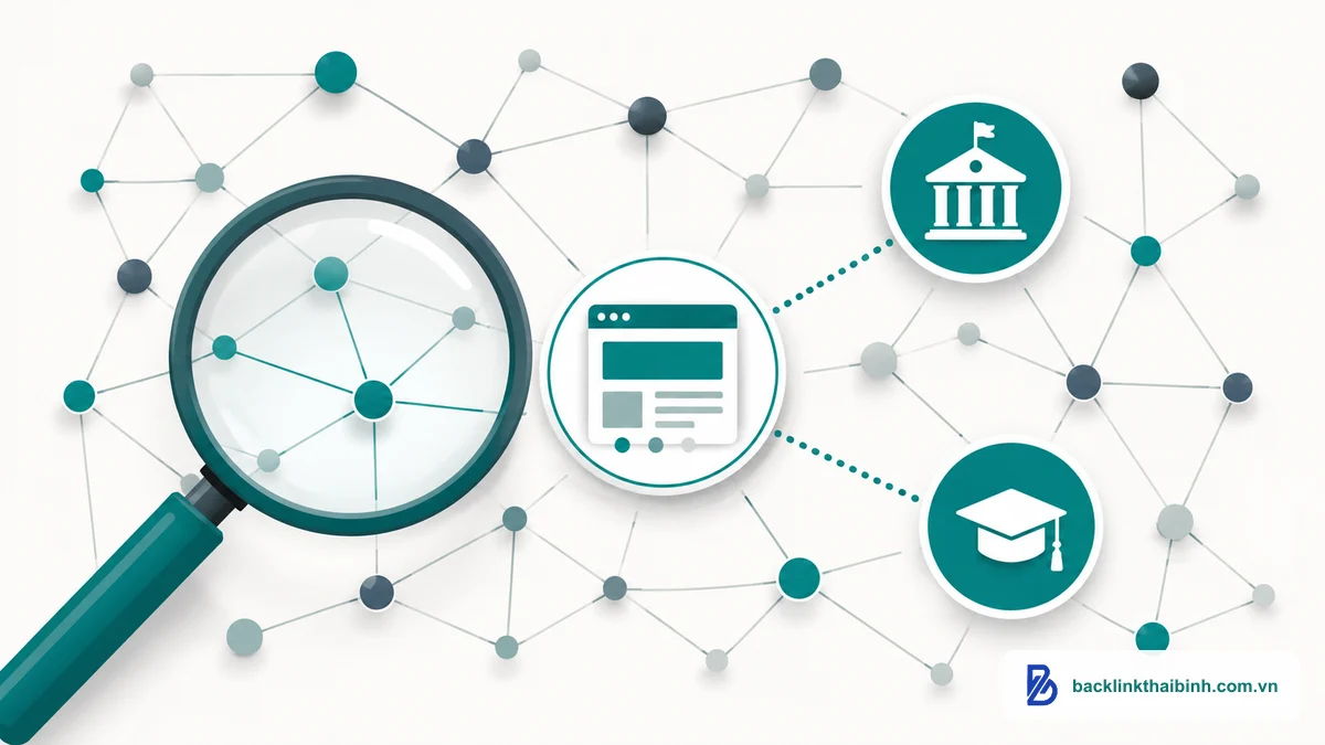 Minh họa cách tìm cơ hội đặt Gov/Edu Backlink tự nhiên trên các trang .gov và .edu