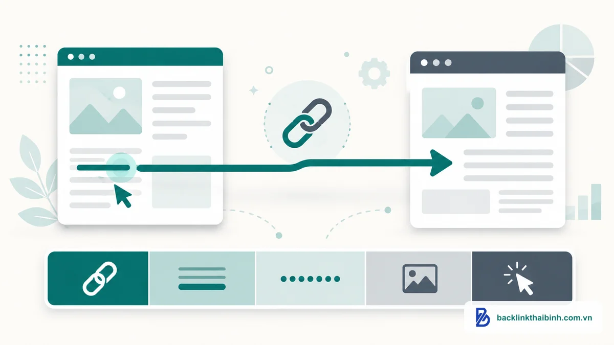 Minh họa anchor text trong link building với tỷ lệ phân bổ các loại anchor text tự nhiên khi xây dựng backlink