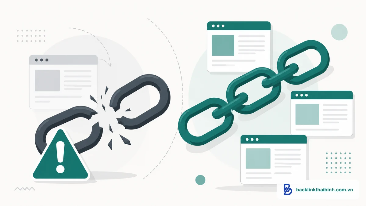 Minh họa 6 sai lầm phổ biến trong link building cần tránh khi xây dựng liên kết cho website