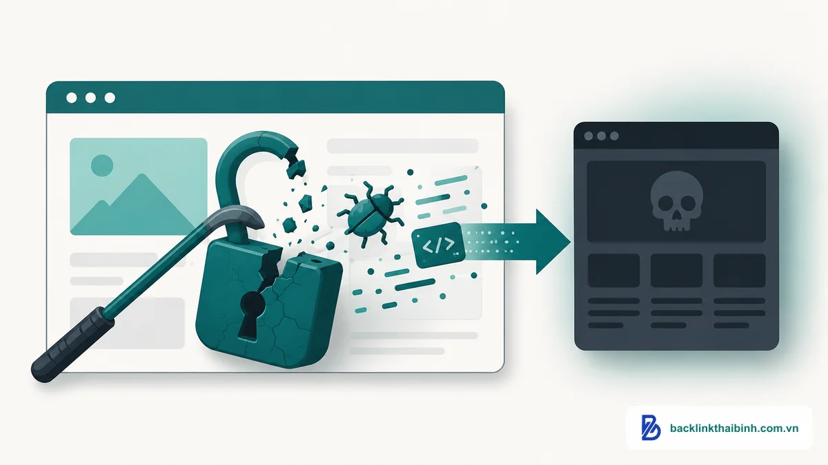 Tấn công hack chèn mã độc và redirect spam vào website trong Negative SEO