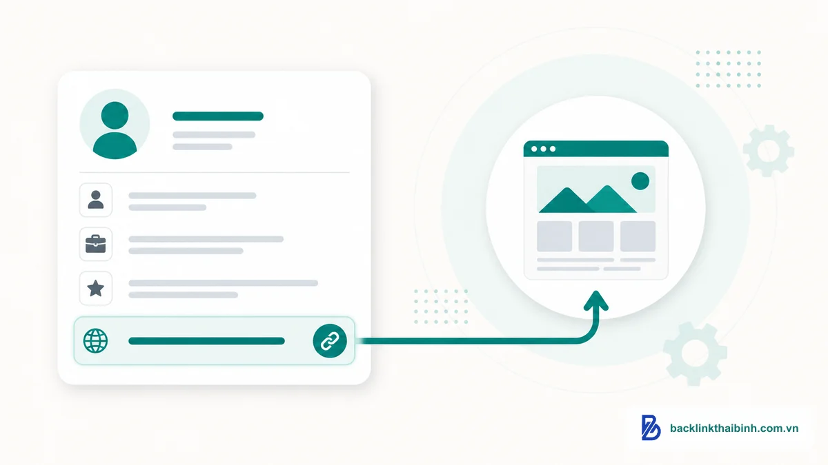 Profile backlink là link điền URL website vào hồ sơ trực tuyến trỏ về trang thương hiệu