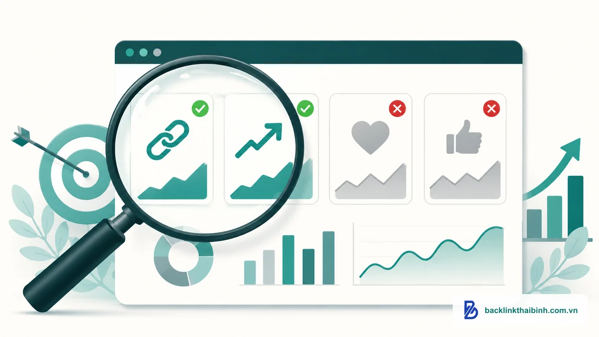 Đo social signal đúng KPI: backlink và traffic thật thay vì vanity metric like ảo