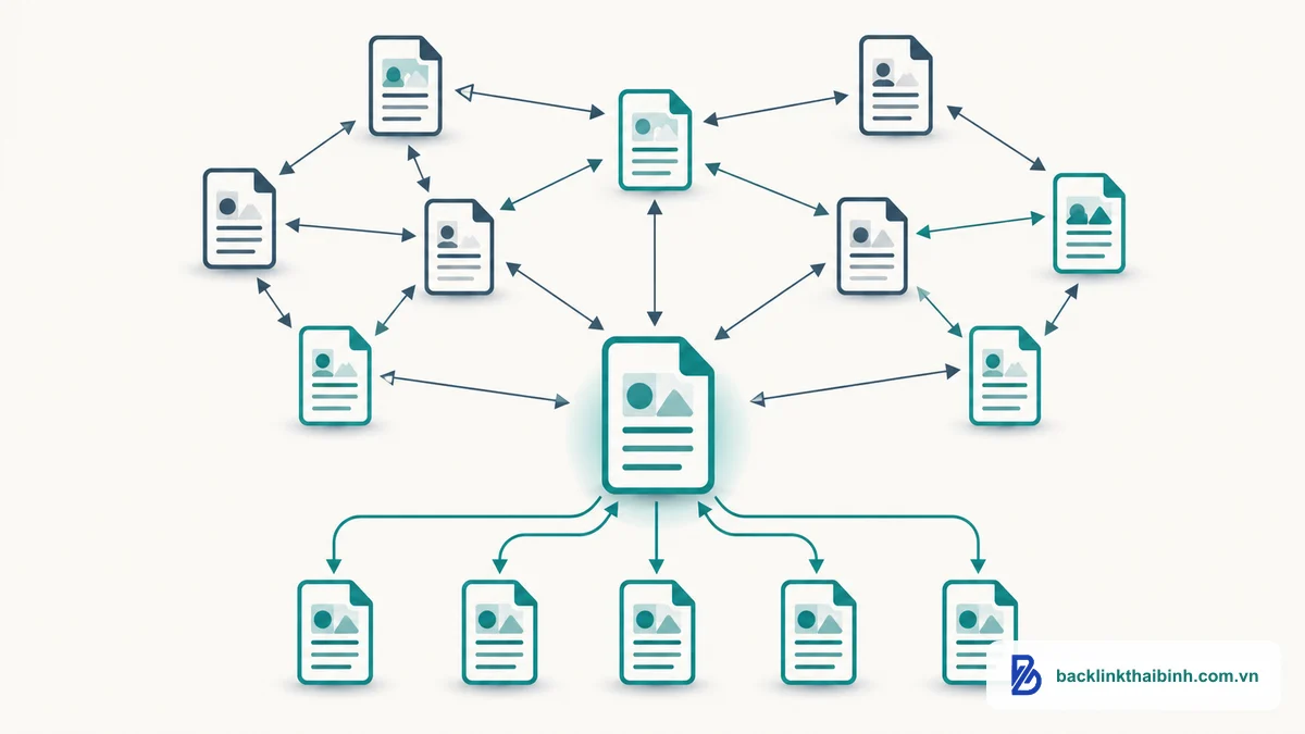 Chiến lược internal linking trong topic cluster: cluster page liên kết ngược về pillar page