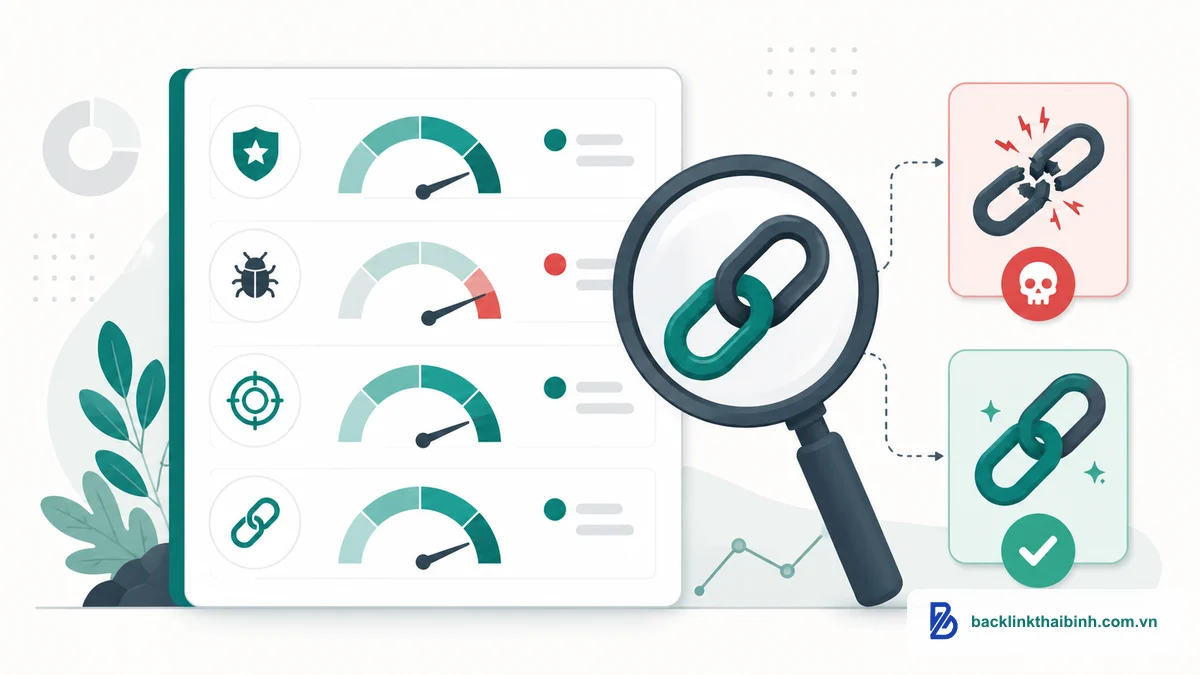 Bảng tiêu chí đánh giá và xác định một backlink là toxic hay an toàn, kiểm tra backlink độc hại